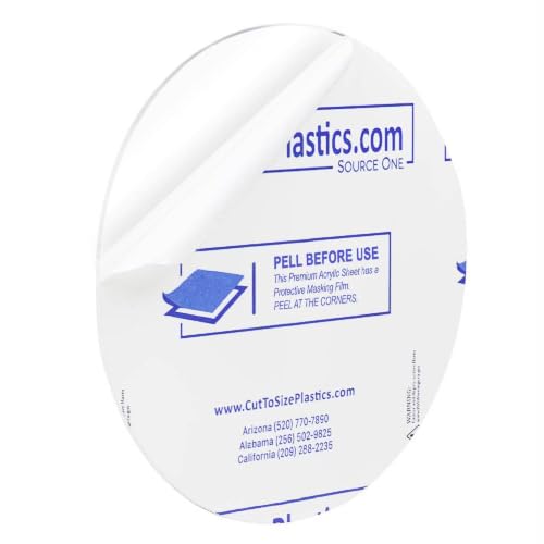 Image of Clear Acrylic Plexiglass Lucite Circle Round Disc Every Thickness and Diameter Available