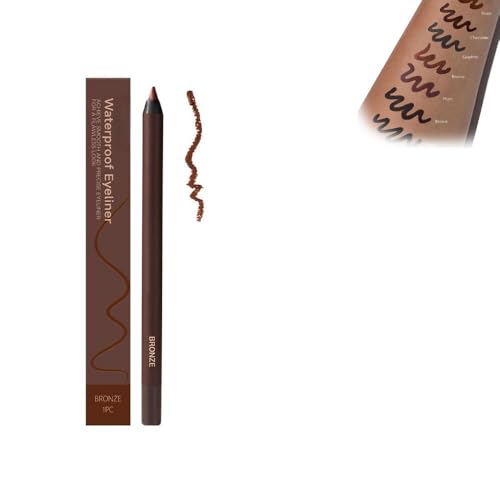 Lápiz de ojos Waterproof, 24 Hr Waterproof Duo Sharpenable Eye Pencil (Bronce)