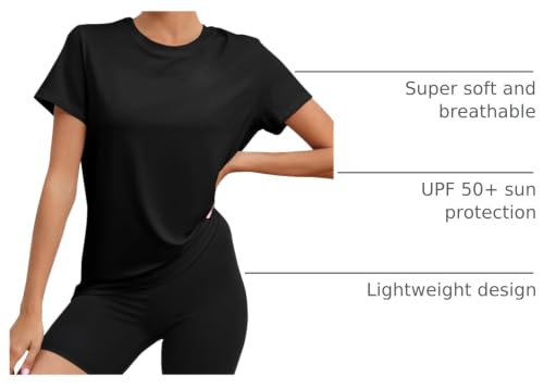 Image of KevaMolly Workout Tops for Women UPF50+ Breathable Loose Fit Yoga T Shirts Short Sleeve Running Gym Athletic Tee Top