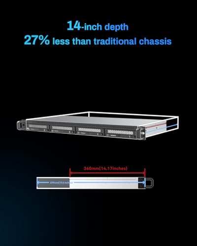 Image of TERRAMASTER U4-500 NAS Storage - 4Bay Core i3 1215U Ultra-Short 1U Rackmount NAS, 8GB DDR5 RAM, Dual 10GbE Ports, Network Attached Storage Peak Performance for Business (Diskless)
