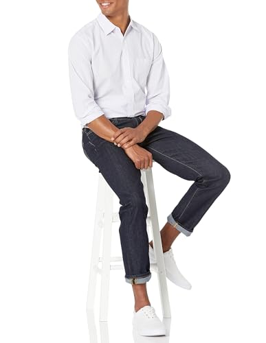 Image of Amazon Essentials Men's Regular-Fit Long-Sleeve Casual Poplin Shirt, Button Front, Business Casual, Collared