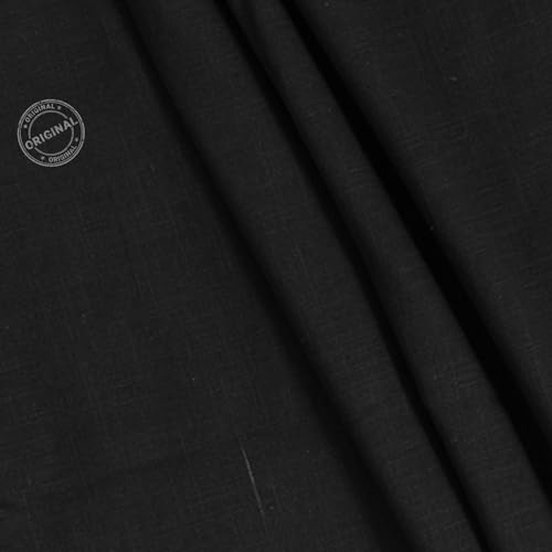 Image of Premium Cotton Flex Fabric for Sewing & Dressmaking | Soft, Breathable, Durable Material | Ideal for Kurtis, Shirts, Dresses, Home Decor & Crafts (Black, 1 Meter)