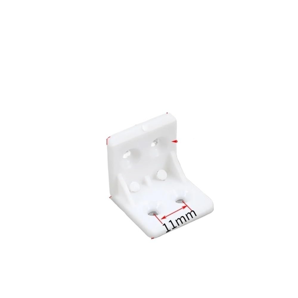 Sunrrafck White-Square 10Pcs Nylon Plastic Corner Code 90 Degree Angle Retainer Laminate Clothe Cabinet Reinforcement Connector Hardware Accessories(White-Square)