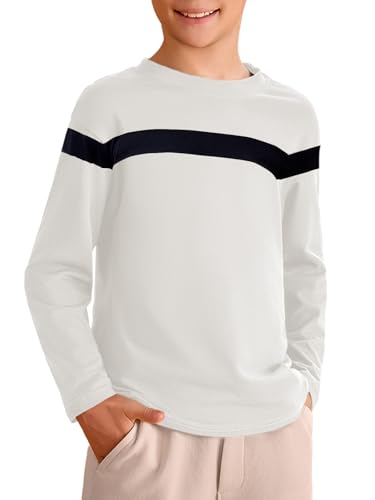 Image of Haloumoning Kids Boys Long Sleeve Crewneck T-Shirts Tee Tops 5-14 Years