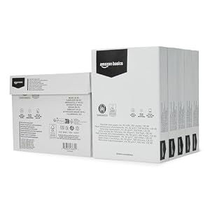 Amazon Basics Kopierpapier Aus 100% Recyclingpapier, Druckerpapier, A4 80g/m², 2500 Blatt (5 Ries), Natur/Off-White