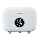 Tankless Water Heater Electric, ECOTOUCH 6kW 240V Point of Use Water Heater on Demand Water Heaters Instant Hot Water Heaters ETL Certificated Self-modulation ECO60SE White