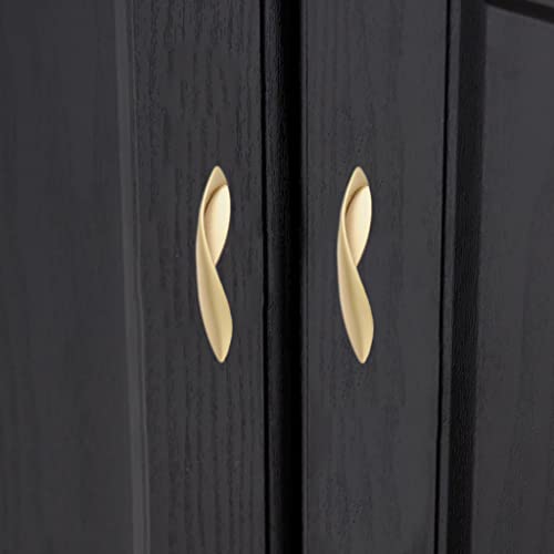ESreake 4Pcs Arcuate Pulls Handles Knobs,3.8" C-C Modern Elegant Curved Handle Cabinet Pulls,Create a Spatial Aesthetic,S-Shaped Solid Zinc Alloy Drawer Pull (4 Pack, Pearl Gold, 3.8" Hole Centers) by ESreake - Image 6