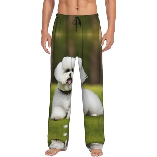 Pantalon de pyjama homme imprimé bichon frisé pour vos weekends