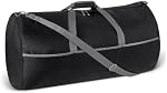Amazon Essentials 82.3cm Extra Large Foldable Nylon Duffel Bag for Travel/Storage with Zippered Pockets, 9254 Cubic Inch (150L), 22.68kg Capacity, Black (Previously Amazon Basics)