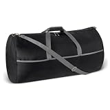 Amazon Essentials, Borsone Pieghevole Extra Large in Nylon da 82,3 cm per Viaggio/Conservazione con Tasche con Cerniera,150 L, Capacità 22,7 kg, Nero (in Precedenza Amazon Basics)