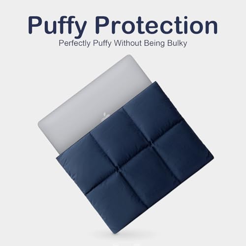 Image of ProElite Puffy Tablet sleeve Case upto 13.3 inch for Samsung Galaxy Tab S10 Fe+ /S9 FE+ /S7+ /S8 Plus /S9 Plus /S7 FE 12.4 inch, iPad Pro 12.9 inch, MacBook Air /Pro Retina, Microsoft Surface Pro 4 /5 /6 /7 /8 /9, Dark Blue