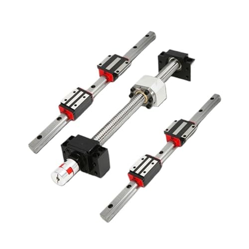 Metal Ball Screw nut end Processing 4PC HGH25CA Carriage +2PC HGR25 150-1000mm Linear Square Guide Rail+SFU2010 Ball Screw+BKBF15+Coupling+DSG20H(650mm)