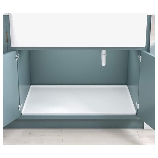 BASIN - Heavy Duty Under Sink Mat - The Original Silicone Under Sink Mats for Kitchen Waterproof - Under Sink Tray for Kitchen Waterproof - Under Sink Cover Kitchen Cabinet Liner White 34.25x22