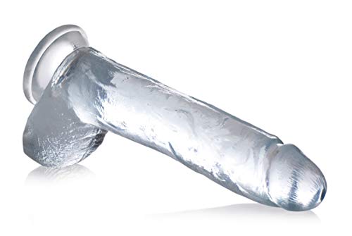 Godefroy transparent 25 cm avec ventouse et testicules réalistes - 3