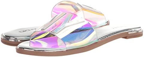 DKNY Women's Waltz-Flat Sandal, Silver, 7.5 | Image 6
