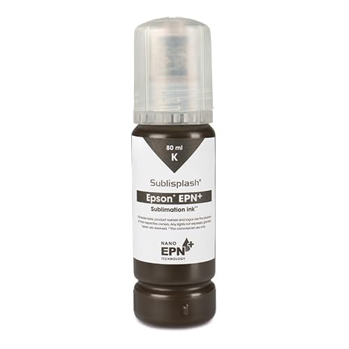 Sublisplash® EPN+ in 80 ml Flaschen Sublimationstinte für Textildruck, Transferdruck, Sublimation Ink kompatibel für Epson, CMYK, Farbe:Black