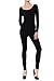 7Wins Women Catsuit Cotton Lycra Tank Long Sleeve Yoga Bodysuit Jumpsuit (Small, Black)