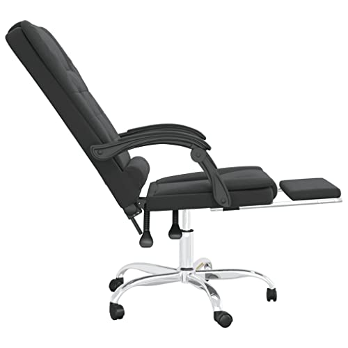 Fauteuil de bureau inclinable noir similicuir ergonomique pivotant roulant - 8