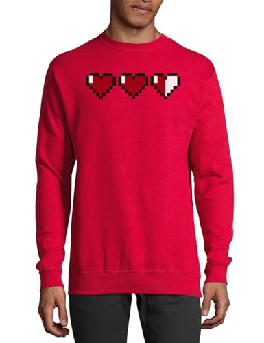 Sweat-shirt 8 bits pixel rouge vêtements coton homme femme artwork années 90