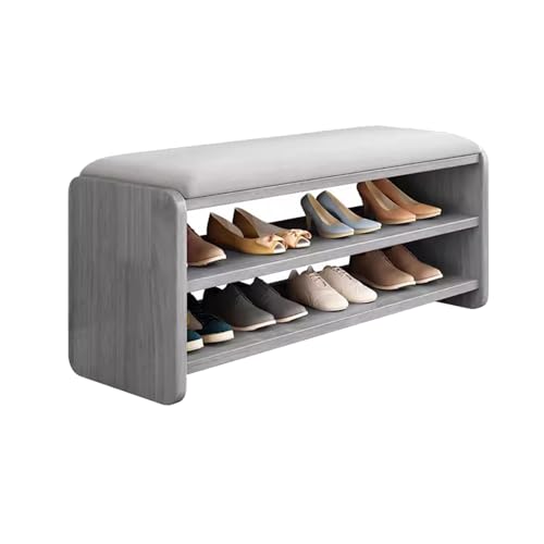 Banc à chaussures entrée petit espace et rangement chaussures à 2 niveaux avec assise pour maison