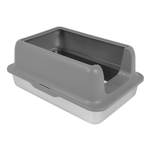 Caja de arena para gatos de acero inoxidable Naroote miniatura 1