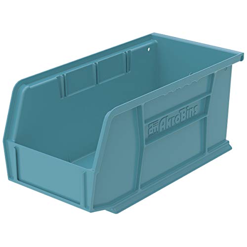 Akro-Mils 30230 AkroBins Plastic Storage Bin Hanging Stacking Containers, (11-Inch x 5-Inch x 5-Inch), Light Blue, (12-Pack)