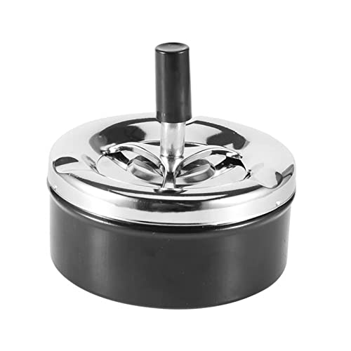 Ashtray Metal ABS Ashtray Ash Holder Case with Press Rotary Lid Desktop Cigar Ashtray Round Ash Holder for Cigarettes and Cigar Smokers for Home Office