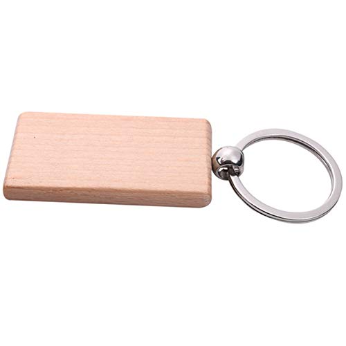 Porte-clés en bois vierges rectangles pour loisirs créatifs et ateliers DIY - 7