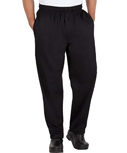 Mens Traditional Poly Blend Baggy Chef Pant (Black, 5XL)