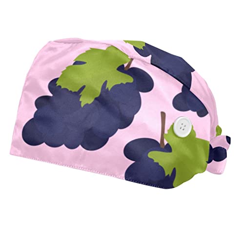 Chapeaux bouffants JDEZ casquettes de travail motif raisin pour hommes et femmes