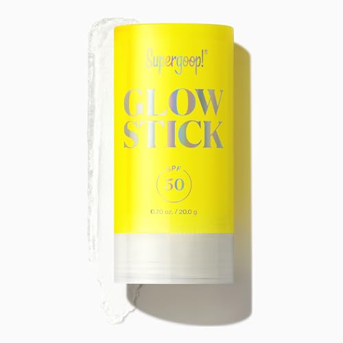 Supergoop! Glow Stick, .7 oz - SPF 50 PA++++ Dry Oil Sunscreen Stick for Face & Body - Brightens & Hydrates for a Healthy Glow - Mess-Free, Travel-Friendly SPF