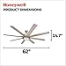 Honeywell Ceiling Fans Xerxes Modern 62 Inch Ceiling Fan with Light, Remote Control Fan, LED Indoor Fan with 8 Blades, French Oak and Gray Oak Blade Finish Options, Brushed Nickel (50608-01)