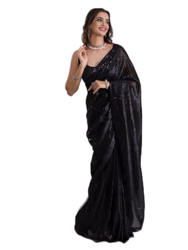 CLEVIO Sari à paillettes ornées - 28037688-CVO, Orange, taille unique