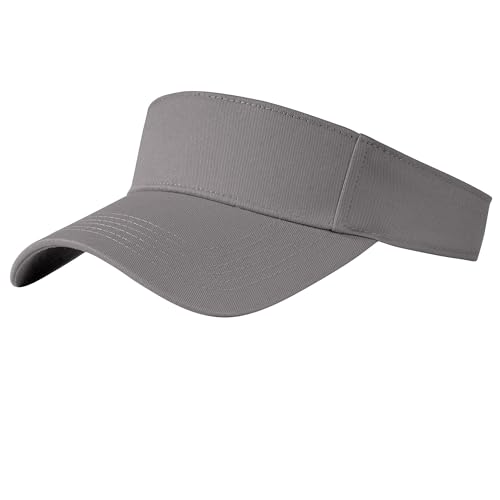 Dxhycc Sport Sun Visor Hats for Women Men, Adjustable Cotton Ball Caps Sun Caps for Golf, Running, and Outdoor Activities Grey