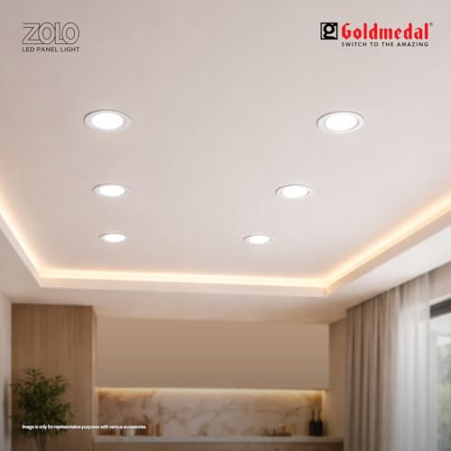 Image of Goldmedal Zolo 20W Round LED Surface Panel Light | Slim & Energy Efficient | Suitable for Bedroom, Living Room, Dining Room & Kitchen |Cool Daylight (6500K)
