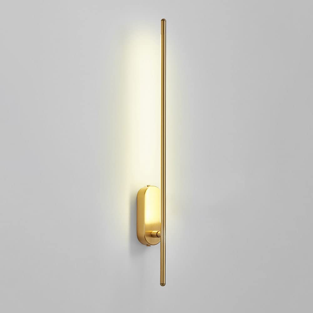 YNIYUJKL Wall Lamp, Copper Wall Light Linear Wall Sconce Adjustable Led Wall Lamp, Modern Brass Long Strip Wall Lighting Fixture, 10W 4000K Wall-Mounted Lamps For Living Roo