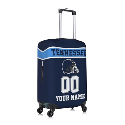 Image of Custom Tennessee Luggage Cover Personalized Football Style Suitcase Cover with Name Number Customized Washable Elastic Sports Travel Suitcase Protector for Business Vacation Gifts