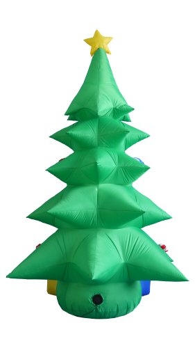 8 Foot Tall Lighted Christmas Inflatable Green Tree With Multicolored Gift Boxes And Star Indoor Outdoor Garden Yard Party Prop Decoration #TOP5