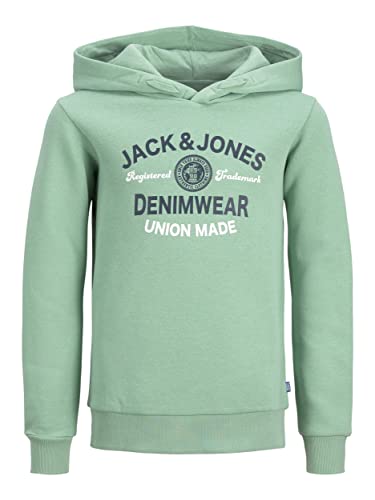 JACK&JONES JUNIOR Garçon Jjelogo Hood 2 Col 22/23 Noos Jnr Sweatshirt capuche, Granite Vert., 164 EU Cover