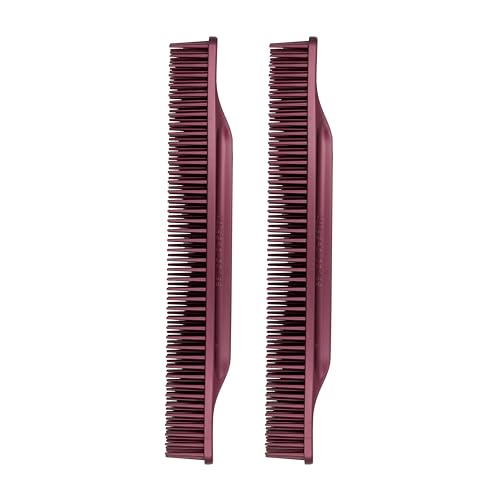 Allegro Combs #70 Wide Tooth Combs Defining Brush Comb 3-Row Wide Tooth For Curly Hair Comb For Women Curly Hair, Hair Stylists Hair Comb 2 Piece (Burgundy)
