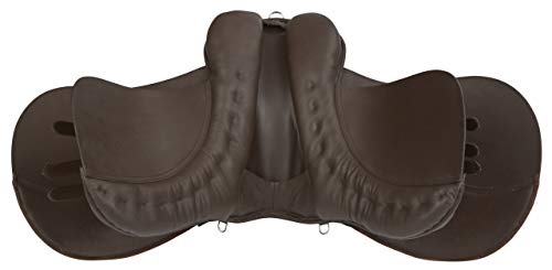 Covalliero Sattelset, Haflinger, braun, 17,5 Zoll, Kammerweite Sattel 34,5cm, Länge Sattelgurt 125cm, bequem, gute Passform, inkl. Sattel und Satteldecke