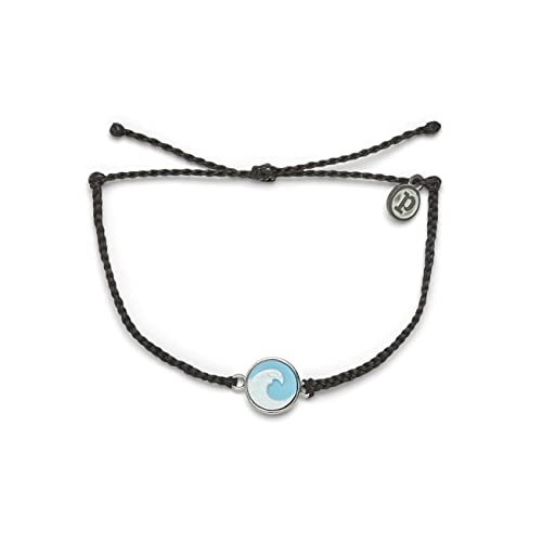 Image of Pura Vida Silver or Rose Gold Wave Cameo Bracelet - 100% Waterproof, Adjustable Band, Brand Charm