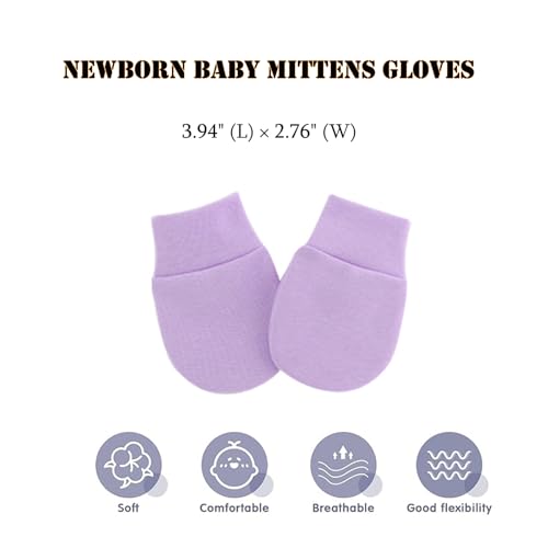 Newborn Hats Mittens Set Cute Baby Girls Boys Cotton Beanie hat Gloves, Unisex Baby Infant Caps for 0-6 Months3