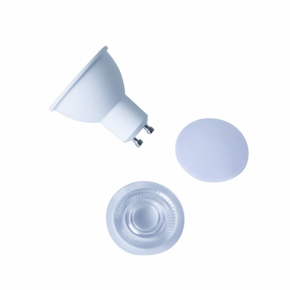 AGIPS Feux à Large Tension 10 pièces/lot GU10 LED COB projecteur 10-5630smd 5W 85-265V Nouveau Plastique Blanc + Lampes en Aluminium Ampoules domestiques (Taille : Warm White)