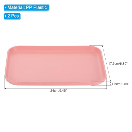 PATIKIL 2 Stücke Klein Serviertablett, 24cm x 17.5cm Kunststofftablett PP Fast Food-Tablett Wiederverwendbar Rechteckig Tabletts… – Ansicht 2