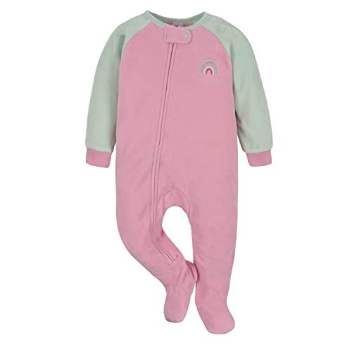 Image of Gerber Baby Girl & Toddler 2-Pack Loose Fit Fleece Footed Pajamas