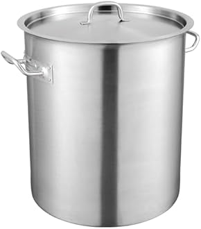 VEVOR 18/8 Stainless Steel Stockpot, 42QT Large Cooking Pots, Multipurpose Cookware Sauce Pot with Composite Base, Heavy Duty Commercial Grade Stock Pot, Sanding Treatment, for Large Groups Events