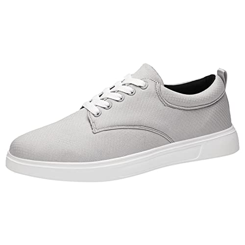 Men Casual Shoes Fashionable and Simple Solid Color Thick Bottomed Flat Bottomed Comfortable Canvas Dress Down Shoes Men (Grey, 10)