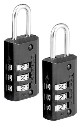 Master Lock Black Set Your Own Combination Luggage Lock, Custom Combo Suitcase Padlock for Travel Bags or Backpacks, 2 Pack, 646T - Image 4