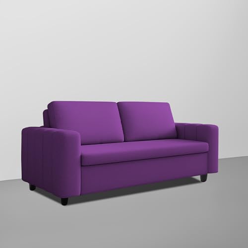 Image of Cisco 3 Seater Sofa Cum Bed for Home & Living Room (Purple) | Modern Premium Fabric Sofa Set | Foldable Convertible Sofa Bed | Furniture for Home, Office, Guest Room & Bedroom
